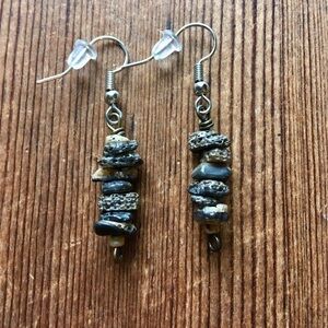* Ladies Shell Beaded Dangle Earrings, Handmade Ladies Earrings
